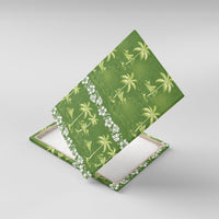 Olive Green Hawaii Palm Tree Hibiscus Canvas Wall Art Fantasy Summer Vibe