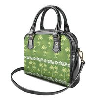 Olive Green Hawaii Palm Tree Hibiscus Shoulder Handbag Fantasy Summer Vibe