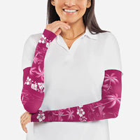 Pink Hawaii Palm Tree Hibiscus Arm Sleeves Fantasy Summer Vibe