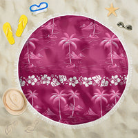 Pink Hawaii Palm Tree Hibiscus Beach Blanket Fantasy Summer Vibe