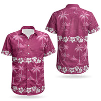 Pink Hawaii Palm Tree Hibiscus Couples Matching Mermaid Dress and Hawaiian Shirt Fantasy Summer Vibe LT01 - Polynesian Pride