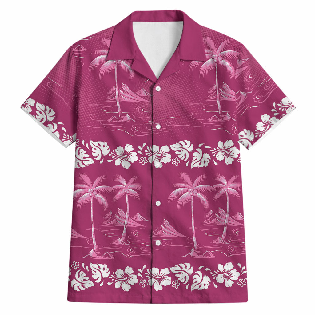 Pink Hawaii Palm Tree Hibiscus Hawaiian Shirt Fantasy Summer Vibe