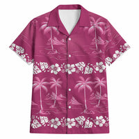 Pink Hawaii Palm Tree Hibiscus Hawaiian Shirt Fantasy Summer Vibe