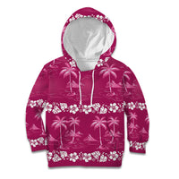 Pink Hawaii Palm Tree Hibiscus Kid Hoodie Fantasy Summer Vibe