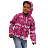 Pink Hawaii Palm Tree Hibiscus Kid Hoodie Fantasy Summer Vibe
