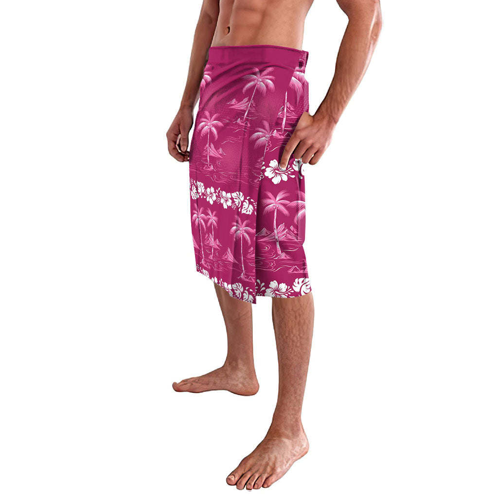 Pink Hawaii Palm Tree Hibiscus Lavalava Fantasy Summer Vibe LT01 - Polynesian Pride