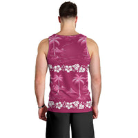 Pink Hawaii Palm Tree Hibiscus Men Tank Top Fantasy Summer Vibe