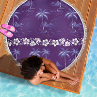 Purple Hawaii Palm Tree Hibiscus Beach Blanket Fantasy Summer Vibe
