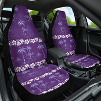 Purple Hawaii Palm Tree Hibiscus Car Seat Cover Fantasy Summer Vibe LT01 One Size Purple - Polynesian Pride