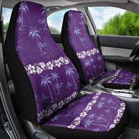 Purple Hawaii Palm Tree Hibiscus Car Seat Cover Fantasy Summer Vibe LT01 - Polynesian Pride