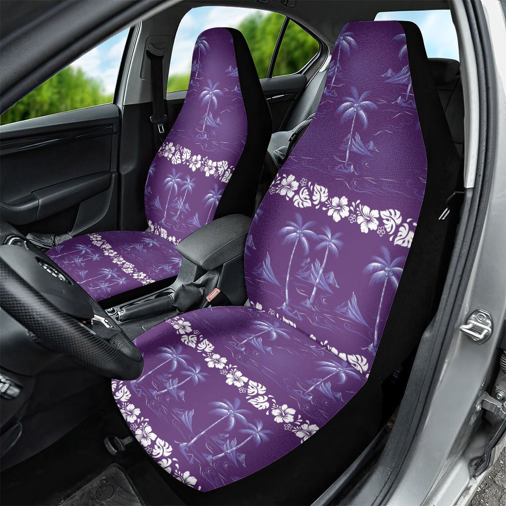 Purple Hawaii Palm Tree Hibiscus Car Seat Cover Fantasy Summer Vibe LT01 - Polynesian Pride