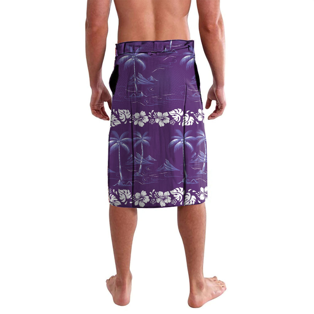 Purple Hawaii Palm Tree Hibiscus Lavalava Fantasy Summer Vibe