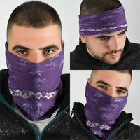 Purple Hawaii Palm Tree Hibiscus Neck Gaiter Fantasy Summer Vibe