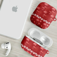 Red Hawaii Palm Tree Hibiscus AirPods Case Fantasy Summer Vibe
