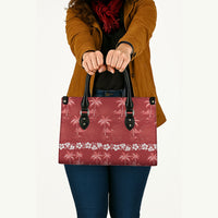 Red Hawaii Palm Tree Hibiscus Leather Bag Fantasy Summer Vibe