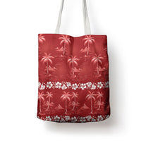 Red Hawaii Palm Tree Hibiscus Tote Bag Fantasy Summer Vibe
