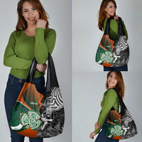 New Zealand and Ireland Rugby Grocery Bag Silver Fern With Shamrock 2023 World Cup LT01 - Polynesian Pride
