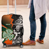 New Zealand and Ireland Rugby Luggage Cover Silver Fern With Shamrock 2023 World Cup LT01 Art - Polynesian Pride