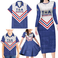 Custom Toa Samoa Rugby Family Matching Long Sleeve Bodycon Dress and Hawaiian Shirt 1992-1993 Special Edition LT01 - Polynesian Pride