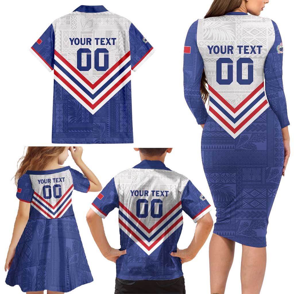 Custom Toa Samoa Rugby Family Matching Long Sleeve Bodycon Dress and Hawaiian Shirt 1992-1993 Special Edition LT01 - Polynesian Pride