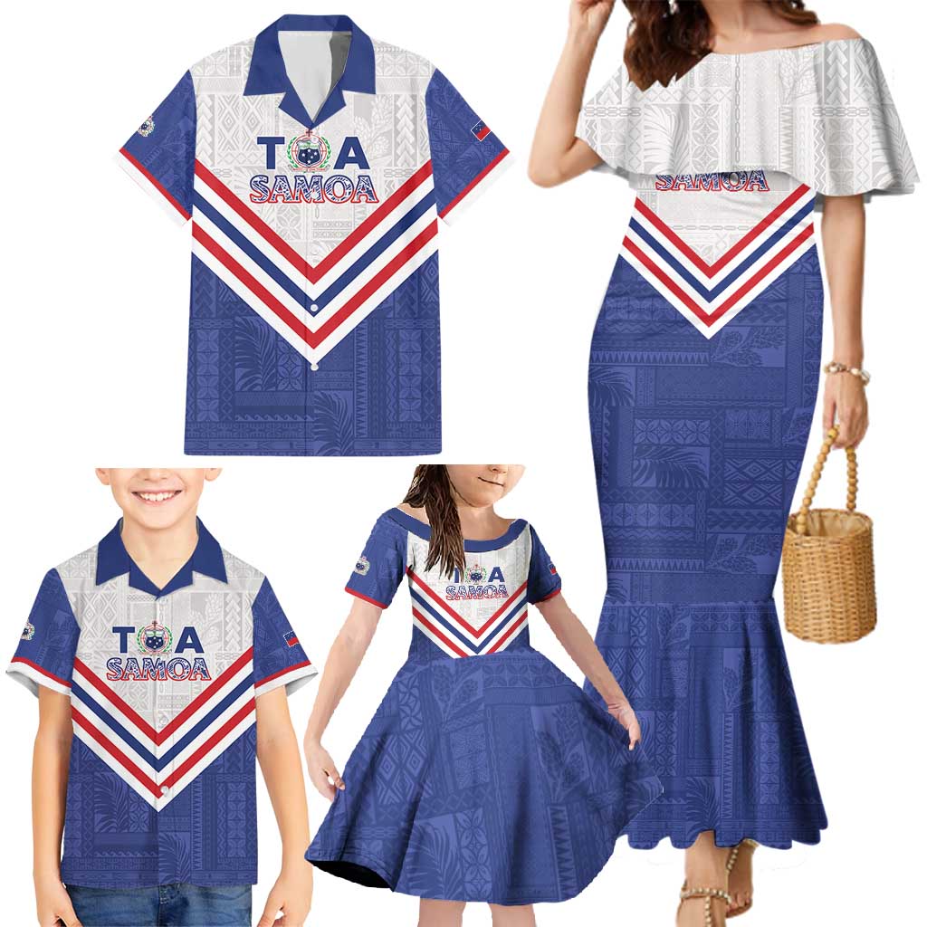 Custom Toa Samoa Rugby Family Matching Mermaid Dress and Hawaiian Shirt 1992-1993 Special Edition LT01 - Polynesian Pride