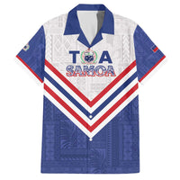 Custom Toa Samoa Rugby Family Matching Off The Shoulder Long Sleeve Dress and Hawaiian Shirt 1992-1993 Special Edition LT01 Dad's Shirt - Short Sleeve Blue - Polynesian Pride