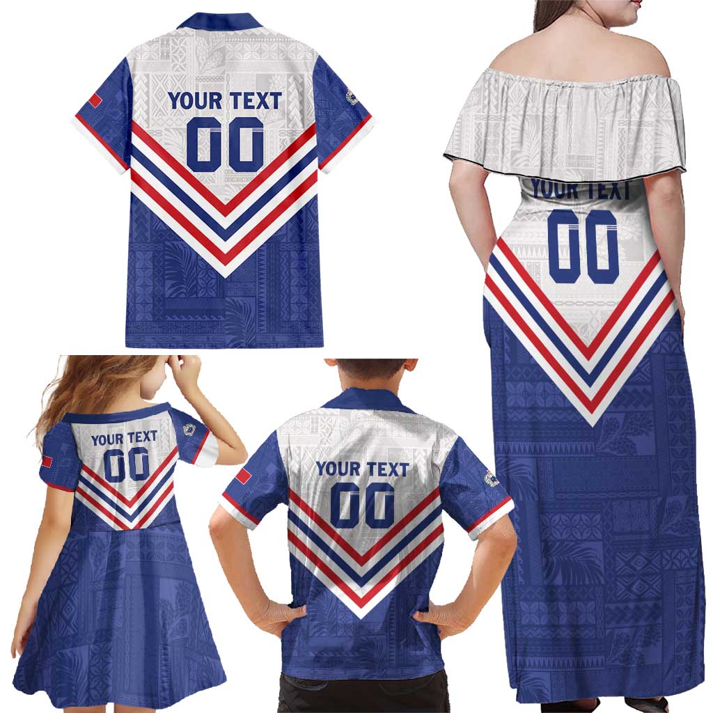 Custom Toa Samoa Rugby Family Matching Off Shoulder Maxi Dress and Hawaiian Shirt 1992-1993 Special Edition LT01 - Polynesian Pride