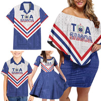 Custom Toa Samoa Rugby Family Matching Off Shoulder Short Dress and Hawaiian Shirt 1992-1993 Special Edition LT01 - Polynesian Pride