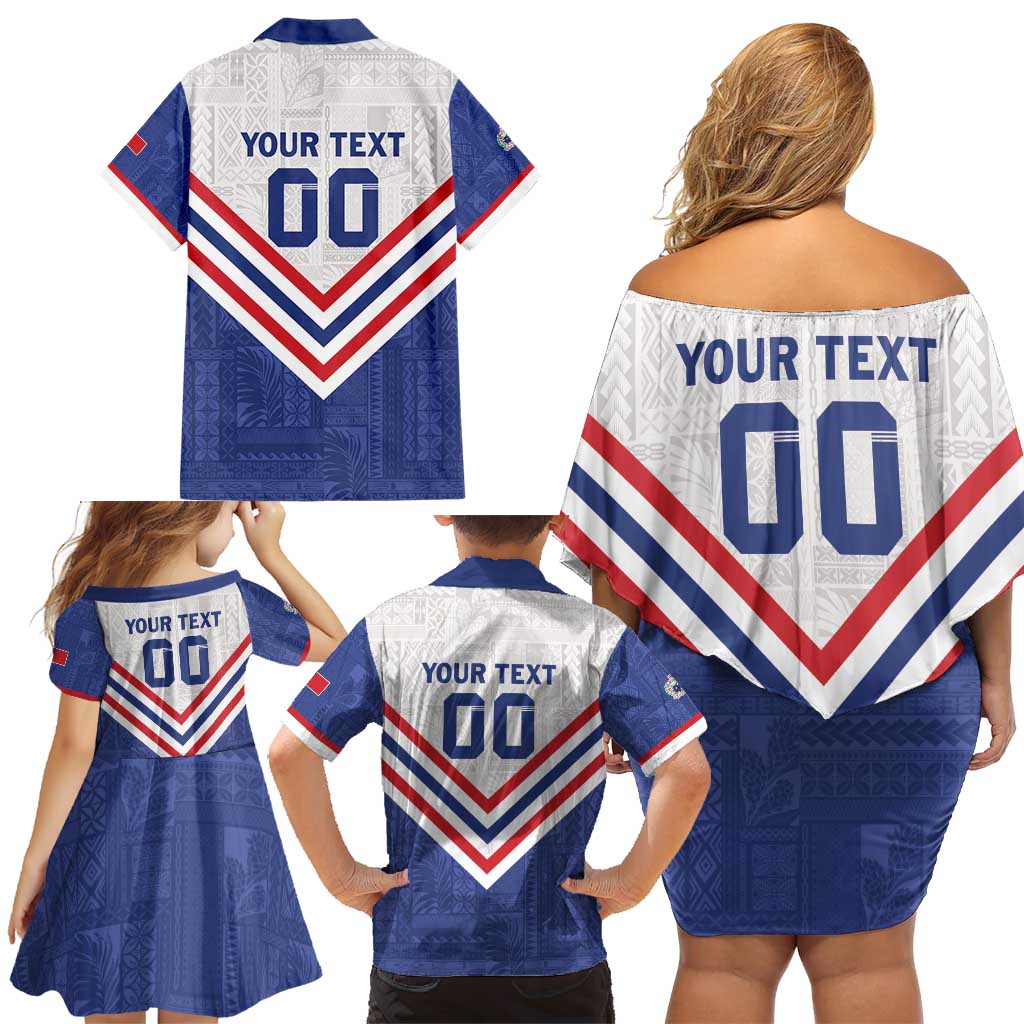 Custom Toa Samoa Rugby Family Matching Off Shoulder Short Dress and Hawaiian Shirt 1992-1993 Special Edition LT01 - Polynesian Pride