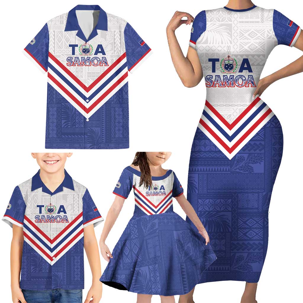 Custom Toa Samoa Rugby Family Matching Short Sleeve Bodycon Dress and Hawaiian Shirt 1992-1993 Special Edition LT01 - Polynesian Pride