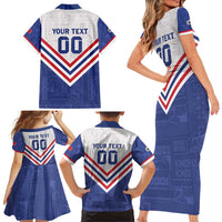 Custom Toa Samoa Rugby Family Matching Short Sleeve Bodycon Dress and Hawaiian Shirt 1992-1993 Special Edition LT01 - Polynesian Pride