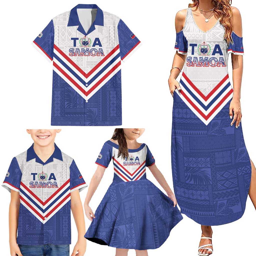 Custom Toa Samoa Rugby Family Matching Summer Maxi Dress and Hawaiian Shirt 1992-1993 Special Edition LT01 - Polynesian Pride