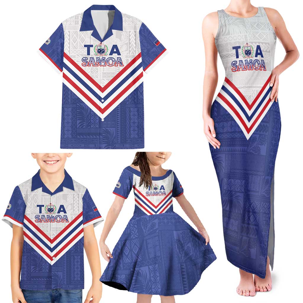 Custom Toa Samoa Rugby Family Matching Tank Maxi Dress and Hawaiian Shirt 1992-1993 Special Edition LT01 - Polynesian Pride