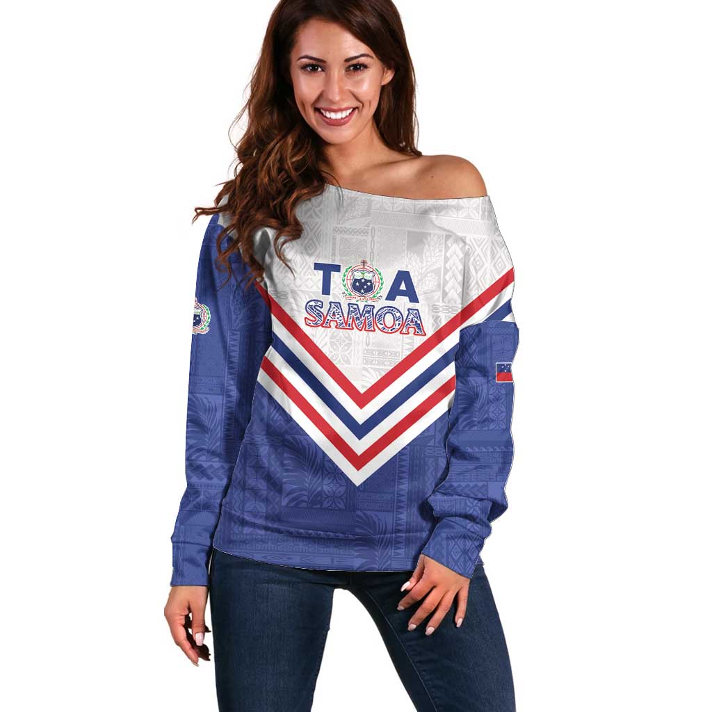 Custom Toa Samoa Rugby Off Shoulder Sweater 1992-1993 Special Edition - Polynesian Pride