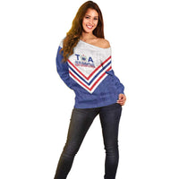 Custom Toa Samoa Rugby Off Shoulder Sweater 1992-1993 Special Edition - Polynesian Pride