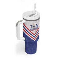 Custom Toa Samoa Rugby Tumbler With Handle 1992-1993 Special Edition - Polynesian Pride
