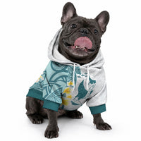 Maori Manta Ray Plumeria Teal Pet Hoodie