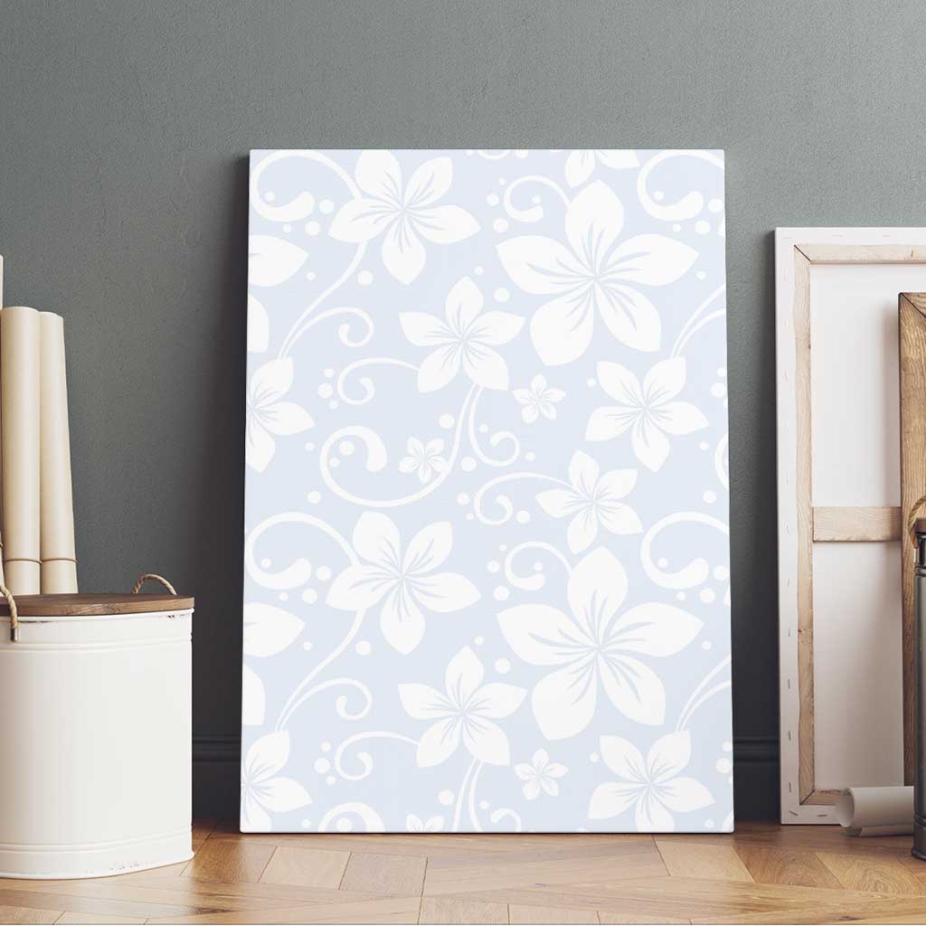 Plumeria Floral White Sunday Canvas Wall Art