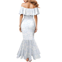 Plumeria Floral White Sunday Family Matching Mermaid Dress and Hawaiian Shirt LT01 - Polynesian Pride