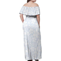 Plumeria Floral White Sunday Family Matching Off Shoulder Maxi Dress and Hawaiian Shirt LT01 - Polynesian Pride