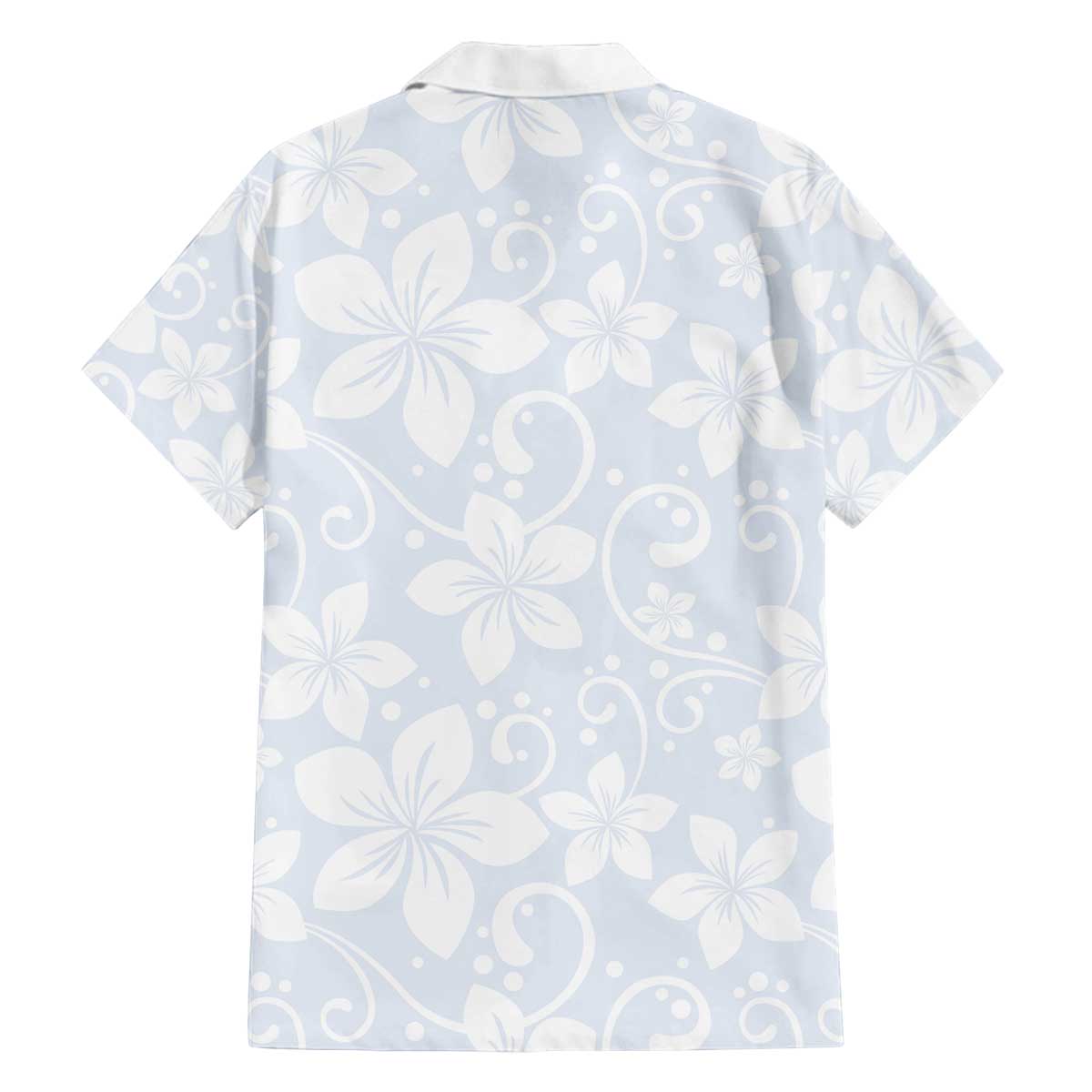 Plumeria Floral White Sunday Family Matching Off Shoulder Short Dress and Hawaiian Shirt LT01 - Polynesian Pride