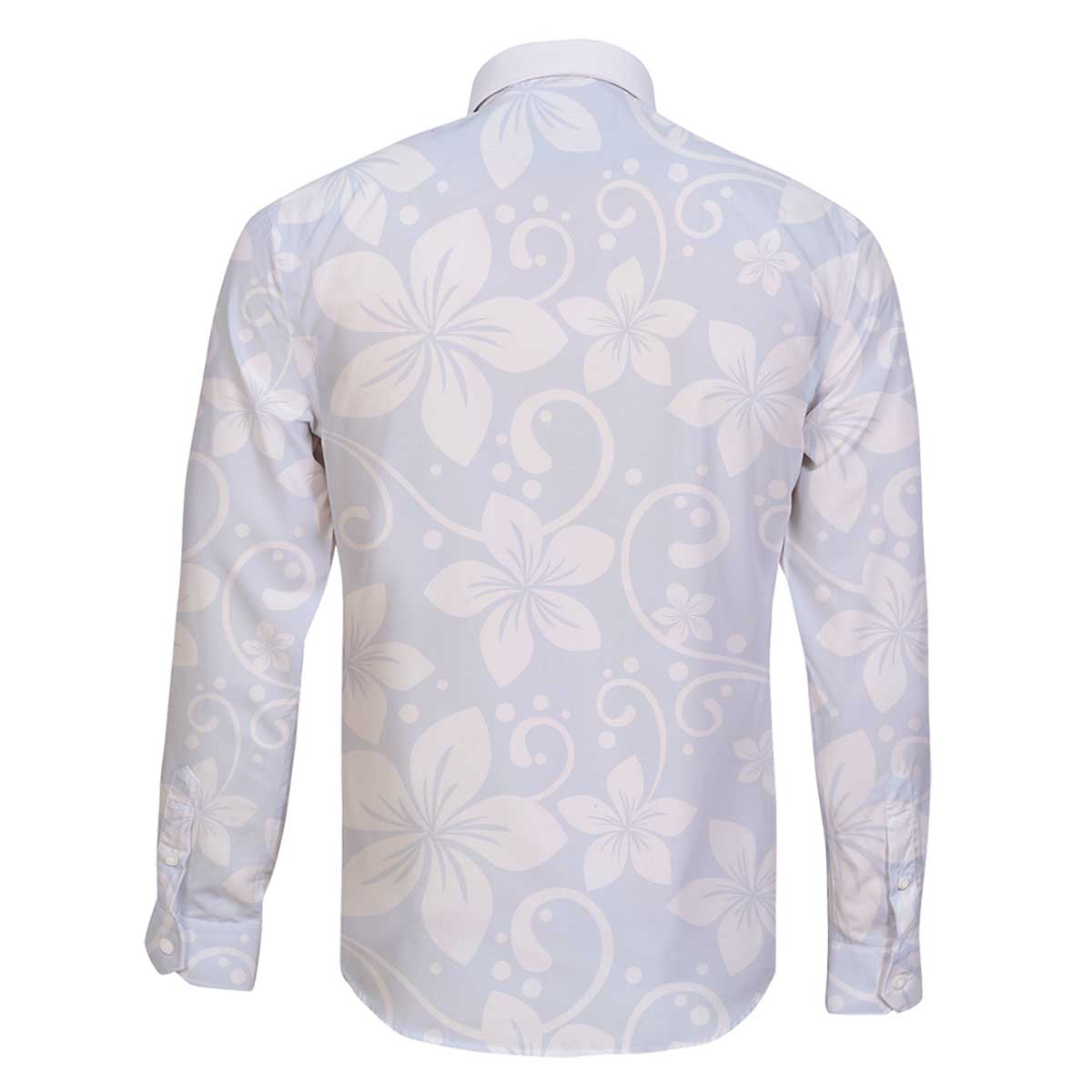 Plumeria Floral White Sunday Family Matching Off Shoulder Short Dress and Hawaiian Shirt LT01 - Polynesian Pride