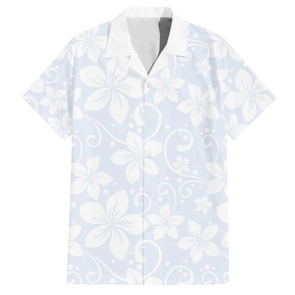 Plumeria Floral White Sunday Family Matching Summer Maxi Dress and Hawaiian Shirt LT01 Dad's Shirt - Short Sleeve White - Polynesian Pride