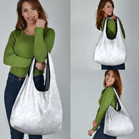 Plumeria Floral White Sunday Grocery Bag