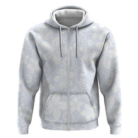 Plumeria Floral White Sunday Hoodie LT01 Zip Hoodie White - Polynesian Pride