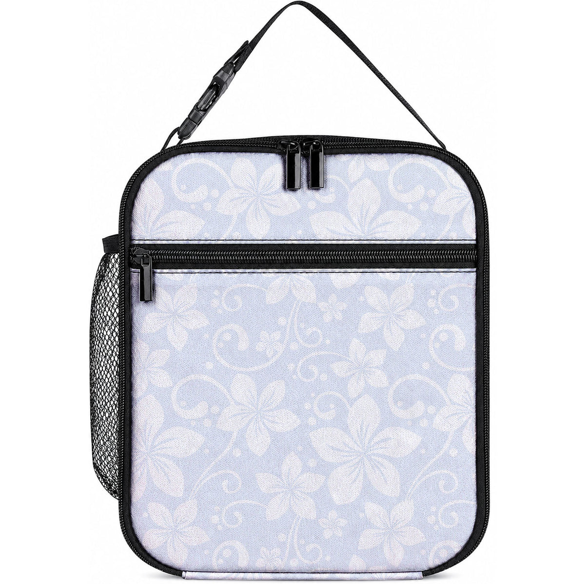 Plumeria Floral White Sunday Lunch Bag LT01 10.2 × 8.3 × 4.3 inch White - Polynesian Pride