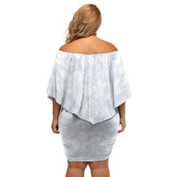 Plumeria Floral White Sunday Off Shoulder Short Dress LT01 - Polynesian Pride