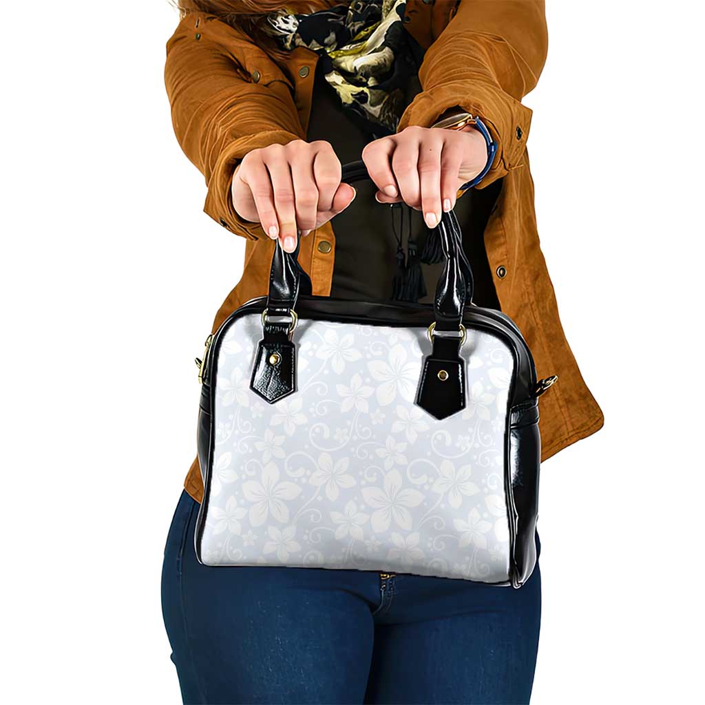 Plumeria Floral White Sunday Shoulder Handbag LT01 One Size White - Polynesian Pride