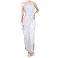 Plumeria Floral White Sunday Tank Maxi Dress