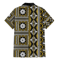 Fiji Masi Tapa Pattern Yellow Family Matching Mermaid Dress and Hawaiian Shirt LT01 - Polynesian Pride